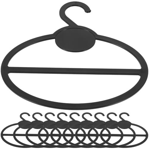 Amosfun 10 StüCk Multifunktionale Schwarze AufbewahrungshäNger FüR Schals TüCher Krawatten Und GüRtel - Praktischer Organizer Mit Rundhaken FüR Kleiderschrank Und Verkaufsdisplay