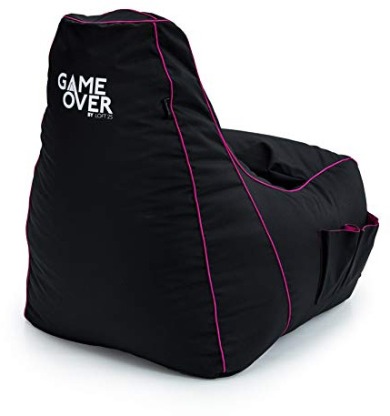 Game Over Video Spiele Sitzsack | Indoor Outdoor Wohnzimmer sitzsack Erwachsene | Seitentaschen für Controller | Headset Halter | Ergonomisches Design für die Gewidmet Gamer (Stern Bonbon)