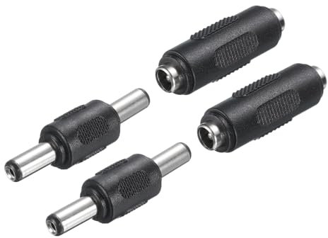 sourcing map DC Power Connector Adapter, 5.5 x 2.1mm 2Pcs 12V Female to Female 2Pcs 12/24V Male to Male Power Jack Socket for LED Strip CCTV