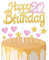 Gold Pink 20th Birthday Cake Topper, Girls 20th Birthday Decorations, Glitter Heart Stars Cake Toppers, Personalised Happy Birthday Cake Cupcake Toppers for Women Girls Baby Birthday Party Supplies