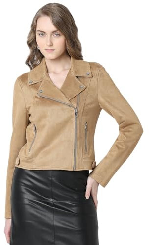 VERO MODA Vmjose Short Faux Suede Jacket Noos, Œil de Tigre, S Femmes