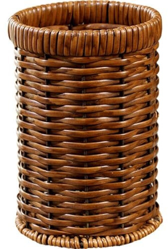 Generic Rattan Kitchen Utensil Drawer Organizer Natural Wicker Serving Basket Flatware Cutlery Organiser Tray 15.5*10.5cm Brown