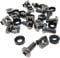 10pcs. M6 Rack Fixing Set, Captive Cage Nuts Bolts Screws & Washers for For Rack Mount Equipment, Data Cabinets, Music Instruments. AMP, Equalisers, CD Player etc. (Black)