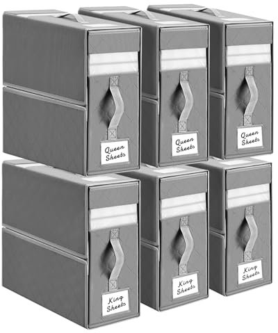 Homsorout Bettwäsche Organizer Unterbett Aufbewahrungsbox Faltbare Kleidung Aufbewahrung Unterbettkommode mit klarem Fenster Aufbewahrungstasche für Bettwäsche, Bettbezug 3 Stück, Beige