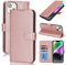 Zouzt for iPhone 14 Wallet Case with Card Holder iPhone 13 Case Wallet for Women Men, Magnetic Snap PU Leather Flip Folio Durable Kickstand Shockproof Phone Case for iPhone 14/13 6.1, Rose Gold