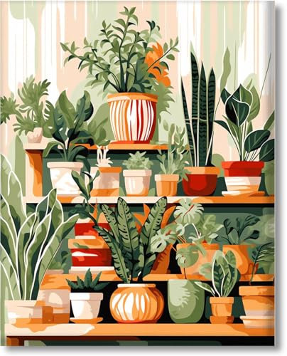 Gutluz Peinture par numéros pour adultes - Fleurs par numéros - Peinture par numéros - Fleurs adultes - Kit de bricolage pour adultes - Pinceaux sur toile - Peinture par numéros - Petites images pour