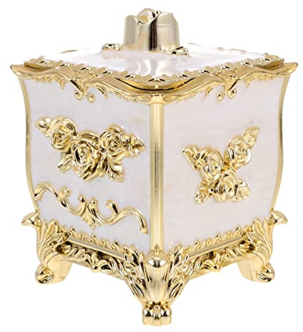 Levemolo Wattepad-box Mit Deckel Blumenprägung Hochwertiger Make-up-schwammbehälter Zur Aufbewahrung Von Wattepad-behälter Schminkschwamm-etui Platzsparend Für Schminktisch