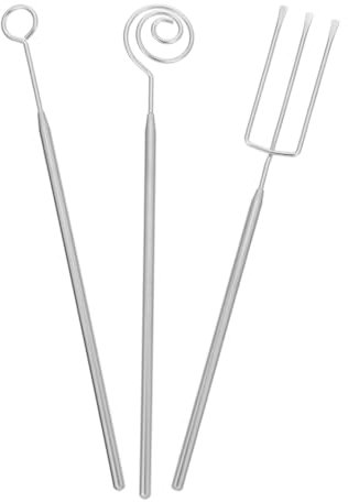 MAGICLULU 3 Piezas Estufa De Tenedor De Chocolate Accesorios Para Hacer Dulces Cuchara Tenedor Para Mojar Chocolate Tenedor Para Fondue De Chocolate Fuente De Pastel Acero Inoxidable Silver
