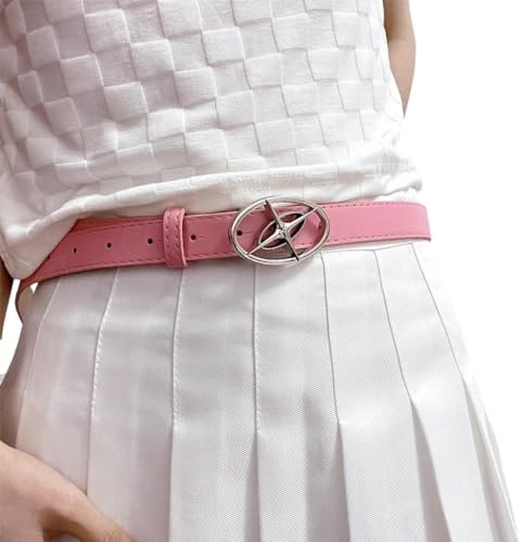 XAGMODSHN Ceinture élégante pour jeans, pantalons, robes, boucles simples, ceinture fine pour filles, bijoux de corps, chaîne de taille fine, rose, taille unique