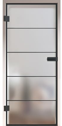 HORI Loft Glastür aus ESG-Sicherheitsglas: Modernes rechteckiges Design Glastür Innentür für Wohnräume als stilvoller Raumteiler oder Raumtrenner – Unsere hochwertige Tür aus satiniertem Milchglas