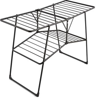 Swan SWLC1000BLKN Stealth Wäscheständer, zusammenklappbar, für Innen- und Außenbereich, 25 m Trockenraum, 20 kg Tragkraft, Anti-Rutsch-Beschichtung, einfache Lagerung und rutschfeste Füße, Schwarz