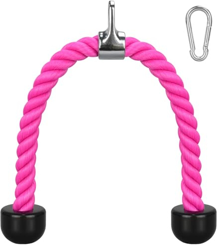 DkOvn Tricep Rope, 27 Inches Cable Machine Attachment, Pull Down Attachments with Carabiner, for Gym Home Workout Exercise