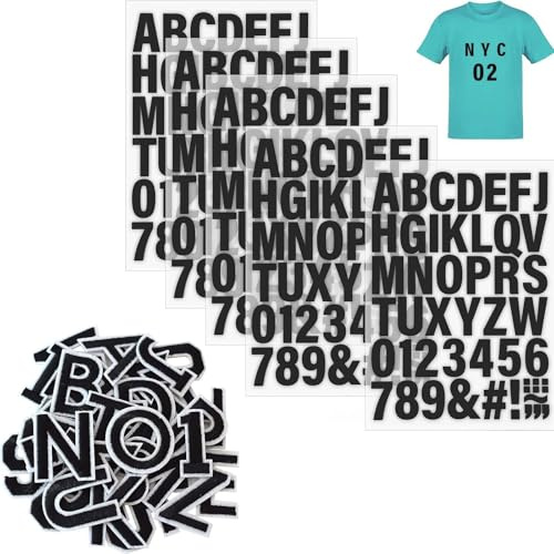 282 PCS Iron on Letters for Clothes Set, Aesthetic Letter Patches, Durable Personalised Iron on Transfers, Applique Suitable for Clothes Dresses Hats Socks Jeans DIY Accessories