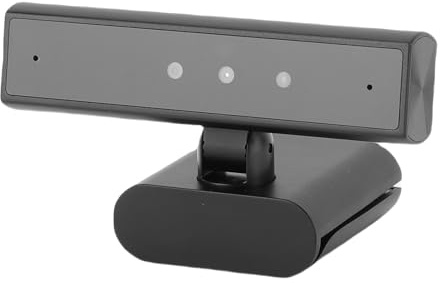 FAUOSWUK Face Recognition Webcam, 5MP Computer Camera with Built in Mic, 85 Degree View for Wins 10 11