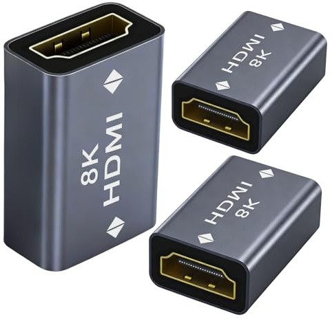 JiangZShangM 3PCS Coupleur HDMI 8K 2.1, HDMI Femelle Femelle, Adaptateur HDMI Compatible Connecteur 8K, Coupleur Adaptateur 8K pour Rallonge Câble UHD 60Hz 4K 120Hz HDR Ear