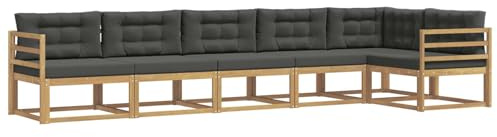 vidaXL Outdoor-Sofagarnitur 4 pcs Weiß und Anthrazit Polyester, Akazien-Lounge-Set, moderner Outdoor-Sofa, langlebiges modulares Sofa, wetterfester Garten-Sitz