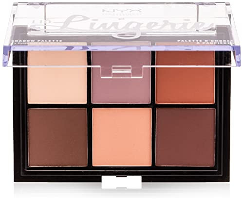 NYX Professional Makeup Palette de Fards à Paupières Lid Lingerie, Pigments Pressés, 6 Fards Crémeux au Fini Mat