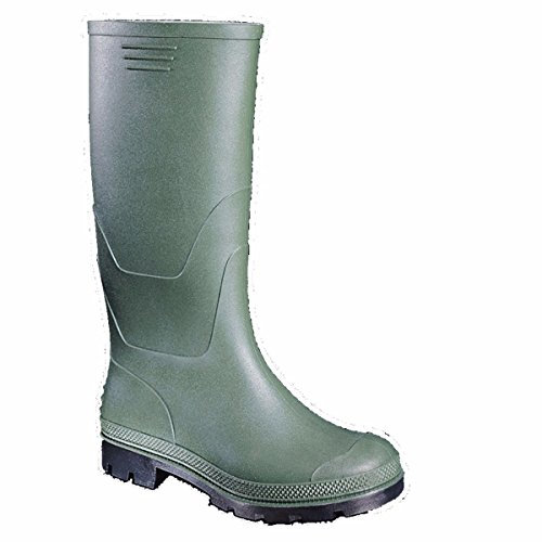 STI Stivale in PVC di colore verde alto, altezza ginocchio, provvisto di suola nera n. 38