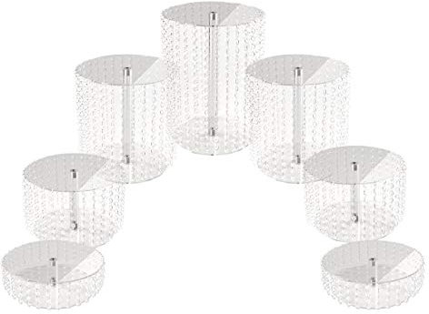 Manschin-Laserdesign Acrylglas Tortenständer Rund Hochzeit 7 Etagen Etagere Geburtstag Alu Ø 28 cm