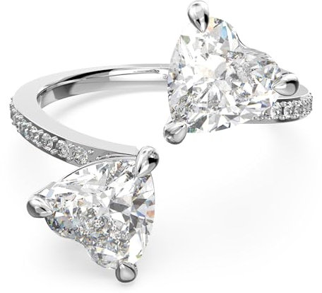 Swarovski Attract Soul Ring, Herz, Weiss, Rhodiniert
