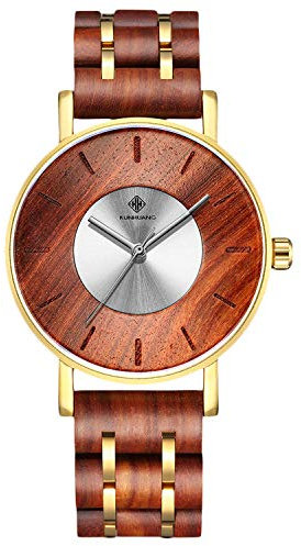 rorios Holz Armbanduhren Mode Herren Holzuhr Analog Quarz Uhr Holzuhren Männer Minimalistisches Men Watch