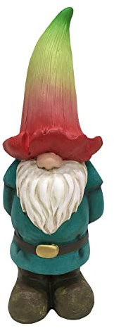 Design House 395863 Indoor/Outdoor Gnome with Flower Hat Figurine Statue for Garden Patio Home & Office Décor Housewarming Gifting Birthdays