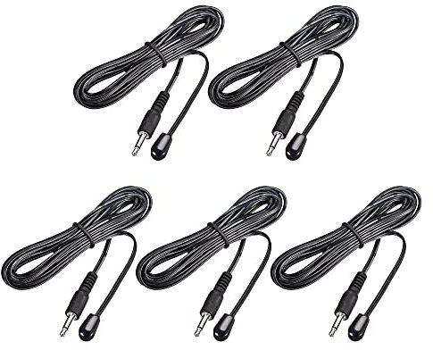 sourcing map IR Infrared Emitter Extension Cable 9.8ft Long 45 Degree Emission Angle 3.5mm Jack Single Red Head 5pcs