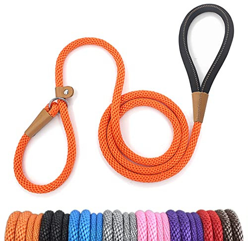 lynxking Dog Leash Slip Rope Lead Leash Strong Heavy Duty Braided Rope No Pull Training Lead Leashes for Medium Large and Small Dogs