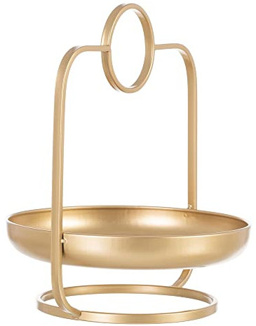 Frutero pastelero dorado de metal de 26x25x32 cm - LOLAhome