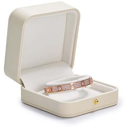 Oirlv Gorgeous Bracelet Gift Box Beige Bracelet Bangle Storage Case for Home Organisation & Special Occasions