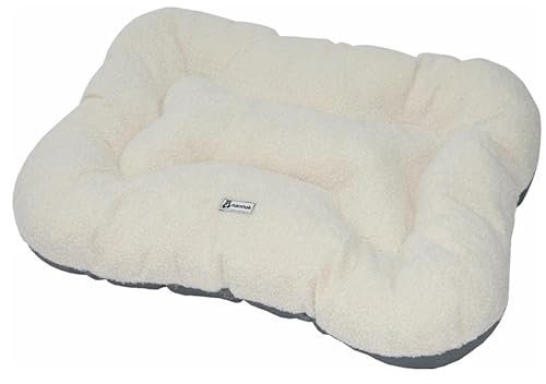 nanook Hundekissen Katzenbett flauschig weich wärmend dick geposltert Bone - beige/weiß - Polyester- 70 x 50 cm - Rutschfester Boden