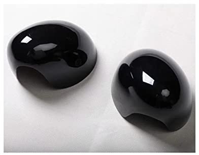 Seitenspiegelabdeckung 2 STÜCKE Auto Seitentür Rückspiegel Schützen Abdeckung Trim Für MINI Für Cooper F55 F56 One 3 Türen 2014 2015 2016 2017-2021 Auto Spiegelkappen (Farbe : Schwarz)