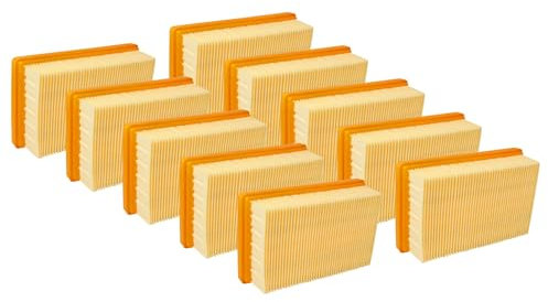 vhbw Set 10x Flachfaltenfilter kompatibel mit Kärcher WD 5 P V-25/5/22, WD 5 S V-25/5/22, WD 5 V-25/5/22 Staubsauger - Filterelement