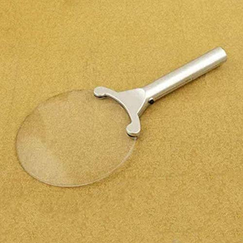 es für Hobbys, Leselupe 6-Fach Handlupe 130 mm optische Linse Old Man Leselupe mit hellem Silber Better Life