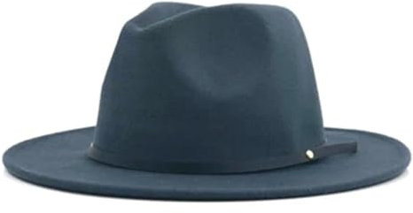 Herren Damen Winter Herbst Wolle Vintage Filz Fedora Hut mit breiter Krempe Lady Jazz Caps, Grau, 1, Einheitsgröße