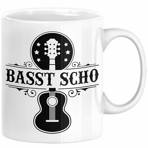 Trendation - Bassist Tasse Geschenk Bass-Spieler Geschenkidee Kaffee-Becher Basst Scho Spruch (Weiß)