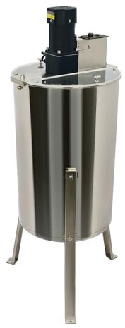 Essoreuse à miel électrique en acier inoxydable - Efficace et durable - Moteur 140 W - 370 tr/min - Extracteur de miel pour 4 cadres