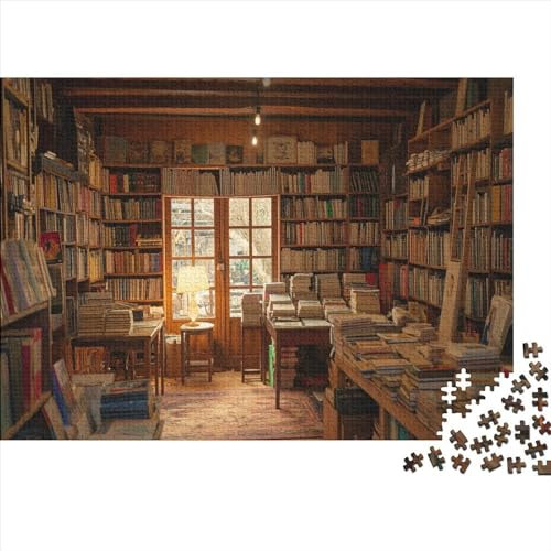 Buchhandlung Puzzle Für Erwachsene 1000 Teile Bücherregal Home Decor Lernspiel Geburtstag Family Challenging Spiele Stress Relief 1000pcs (75x50cm)