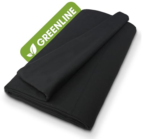 B1 Bühnenmolton Meterware – Molton-Vorhang Greenline, blickdichter Verdunkelungsvorhang, ideal für Film, TV, Foto, Theater und Event – 3 m, 320 g/m2, Schwarz