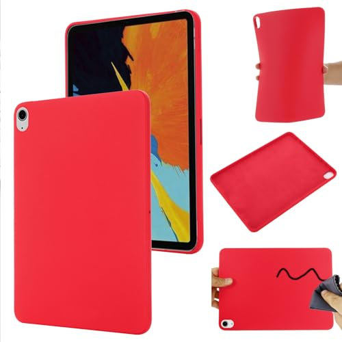 Cover per Apple iPad Air 11 (2024)/Air4, Custodia in TPU Tinta Unita, Case in Silicone Morbido, Custodia in gomma antiurto sottile Cover per Apple iPad Air 11 (2024)/Air4-Rosso