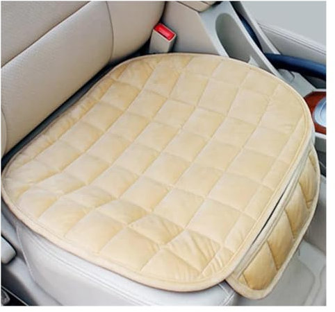 MFTGRS Autositzbezüge-Komplettsets Autositzkissen Kurzes Plüsch Warm Dreiteiliges Set rutschfest Ohne Rückenlehne Universelle Lange Polster Vorne Und Hinten Sitzbezüge(1,VORDERSEITE)