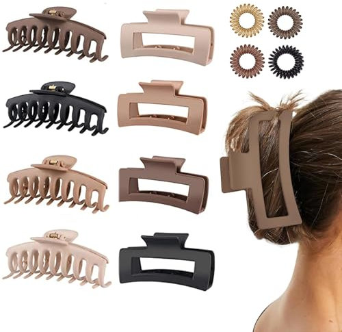 Mollettone Capelli Donna,8 Pezzi Pinze per Capelli Donna,Pinze per Capelli Grandi per Donne Capelli Spessi