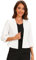 Allegra K Donna Blazer Elegante per Giacca da Lavoro Business Peplo con Maniche A 3/4, Colletto Aperto sul Davanti E Apertura sul Davanti Bianca S