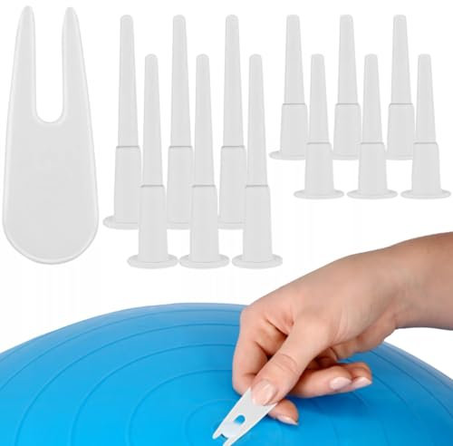 WeddHuis 12 Stück Yoga Ball Air Plug, Plug, Luftstopper, Gymnastikball Stecker Ersatz Kit mit 1 Stück Entfernungsgeräte (für Yoga-Ball)