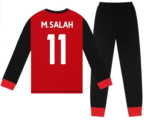 Liverpool FC Boys M.Salah 11 Long Pyjamas Red Black 5-6 Years
