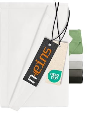 npluseins Bettlaken ohne Spanngummi - Ultrasoft und superweich - Betttuch für Bett Wohnmobil Camping Decke Reisedecke Ultraleicht – Laken 1628.2375, 180 x 275 cm, weiß