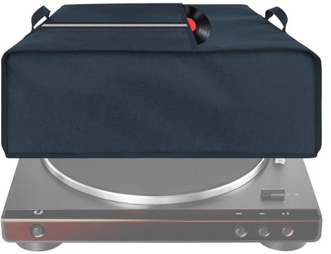 Kingshion Cubierta antipolvo para tocadiscos, funda protectora compatible con Audio-Technica AT-LP60X y AT-LP60XBT, protector de tocadiscos, a prueba de polvo y arañazos, color azul oscuro