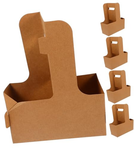 GETAJGHSD 10piezas Soporte De Bebidas Kraft Con Portavasos Resistente Para Café De Leche y Comida Diseño y