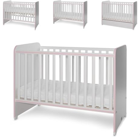 Lorelli Babybett Sweet Dream 124 x 68 x 95 cm Unterbettrahmen mit zwei Ebenen pink