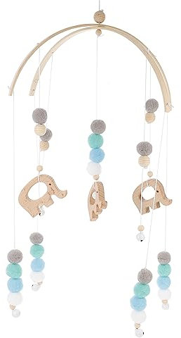 Krippenglocke kinderzimmer zubehör babybett babyzimmer zubehör newborn krippendeko Krippenanhänger Krippe Anhänger Windspiel Krippe babybett klingel Holz Abaodam